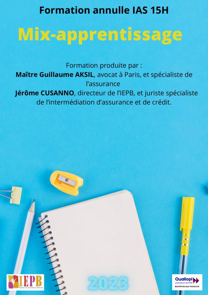 Formation annuelle assurance 15 h - 2023 en Mix-apprentissage