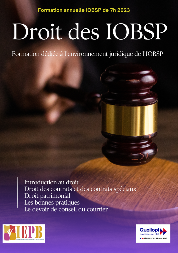 Le Droit des IOBSP - Formation de 7h 2023