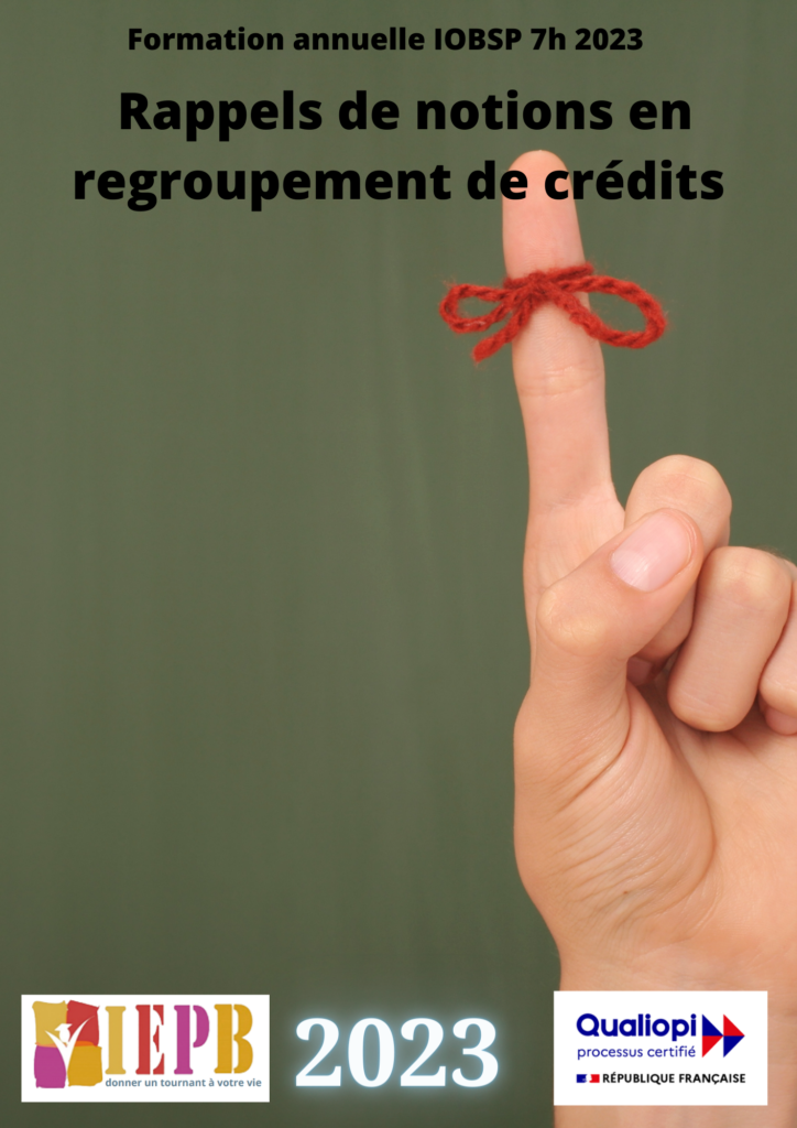 Rappels de notions en regroupement de crédits - 7h 2023