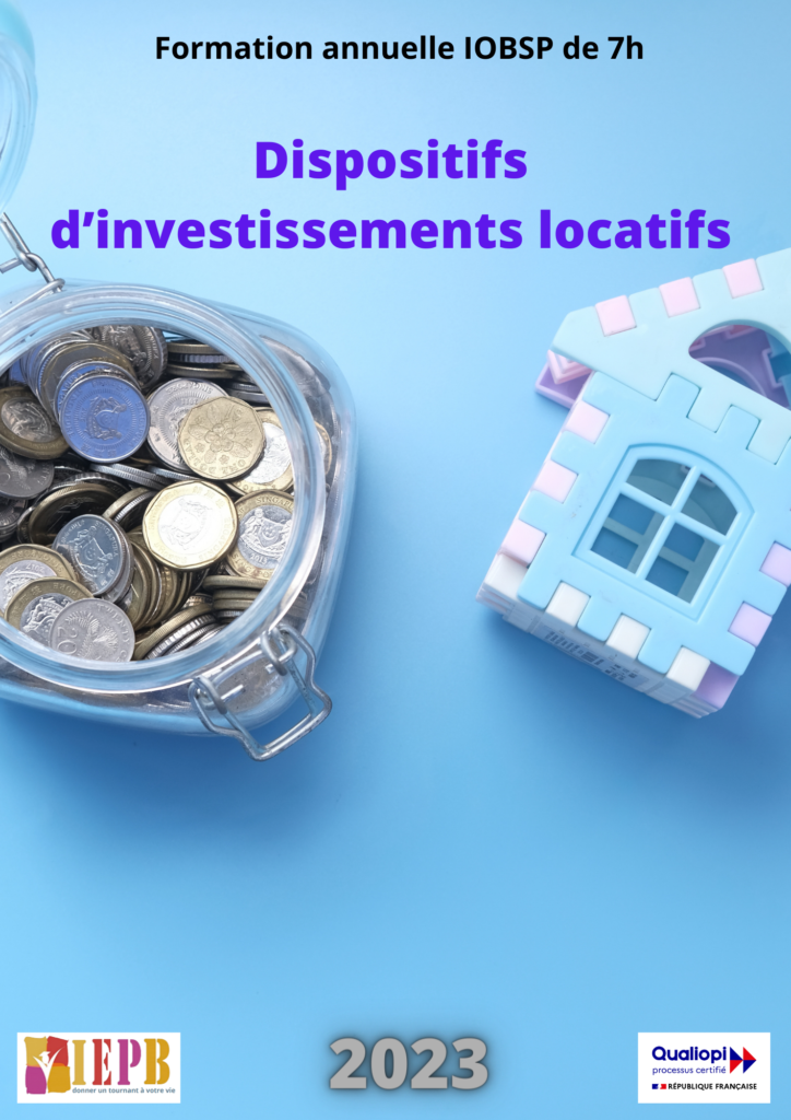 Formation IOBSP 7h : Dispositif investissement locatif  2023