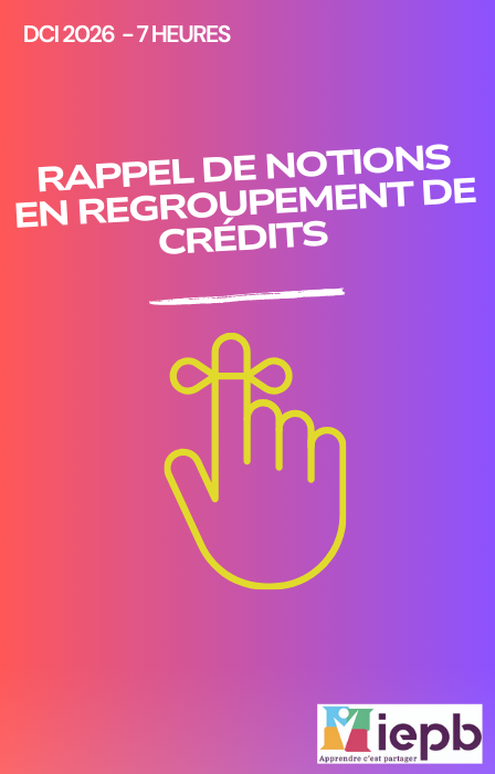 Formation DCI spéciale regroupement de crédits